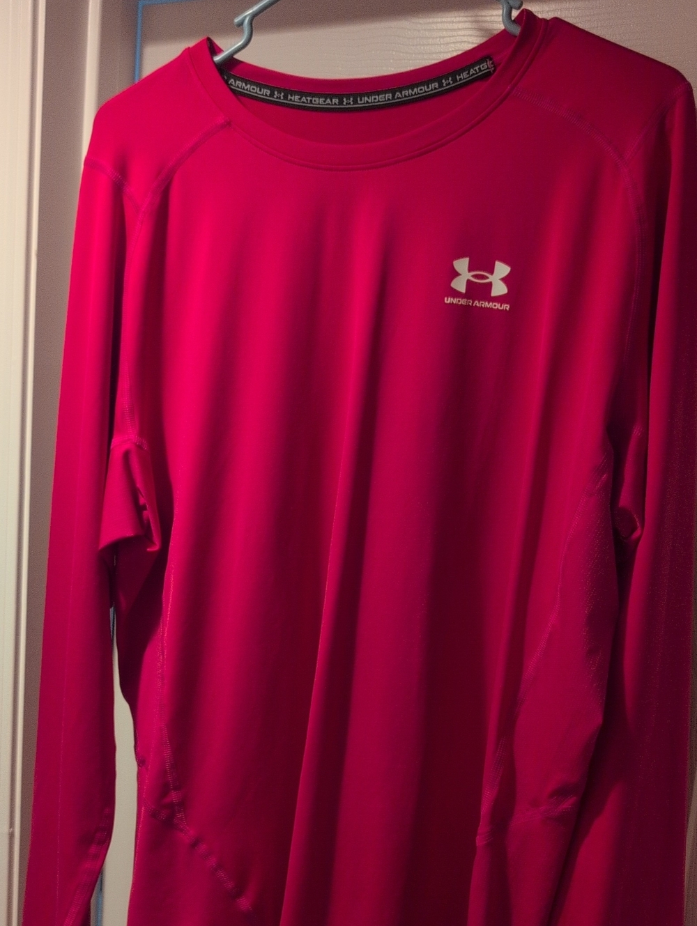 Under Armour Men’s Long-Sleeve Compression Shirt- Hot Pink 3XL